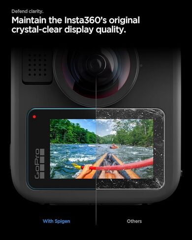 واقي شاشة من الزجاج المقوى من Spigen [GlasTR Slim] مصمم لحزمة GoPro MAX2-2 in Kuwait