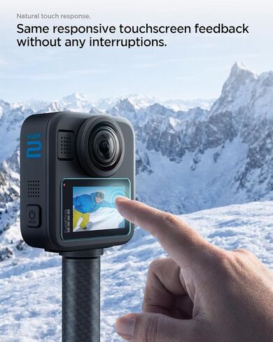 واقي شاشة من الزجاج المقوى من Spigen [GlasTR Slim] مصمم لحزمة GoPro MAX2-2 in Kuwait