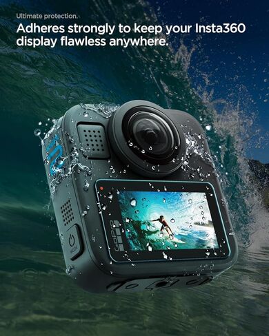 واقي شاشة من الزجاج المقوى من Spigen [GlasTR Slim] مصمم لحزمة GoPro MAX2-2 in Kuwait