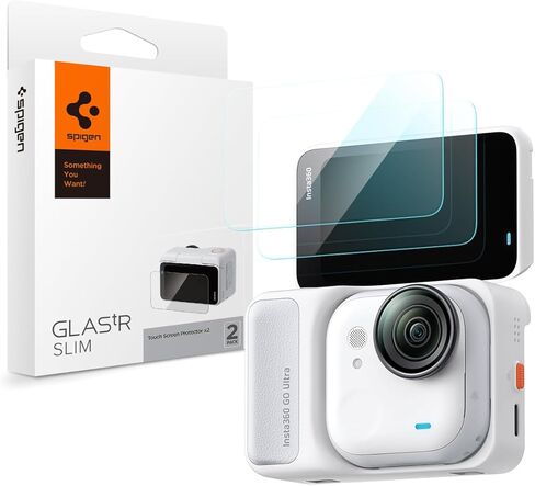 Spigen Tempered Glass Screen Protector [GlasTR Slim] designed for Insta360 Go Ultra - 2 Pack in Kuwait