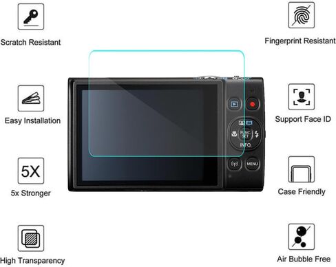 3 Pack for Canon PowerShot ELPH 360 HS A Screen Protector | HD Clear Anti-Fingerprint Anti-Scratch Tempered Glass Screen Protector for Canon PowerShot ELPH 360 HS A Digital Camera in Kuwait