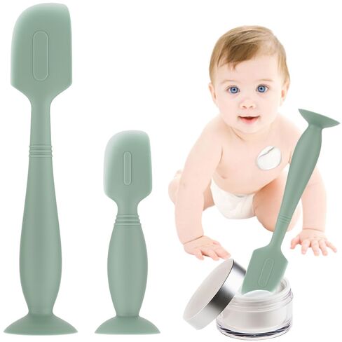 Baby Diaper Cream Spatula,2 Pack Silicone Diaper Cream Applicator Baby Butt Paste Spatula Diaper Cream Brush for Newborn Baby, 1 x Large Size,1 x Small Size (Blue) in Saudi Arabia