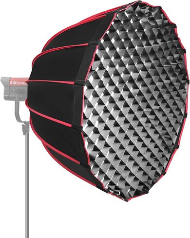 GVM YG90SP 36" Parabolic Softbox with Bowens Mount, 16-Rod Quick Release Photography Softbox with Diffusers & Honeycomb Grid, Studio Lighting Modifier for Portrait, Video Recording & Photography in Kuwait
