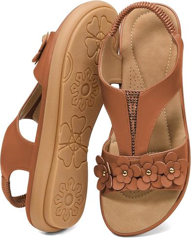 Reimferce Womens Sandals Dressy Flats: Elastic Ankle Strap Comfortable Sandals for Women Open Toe Summer Walking Beach Flat in Kuwait