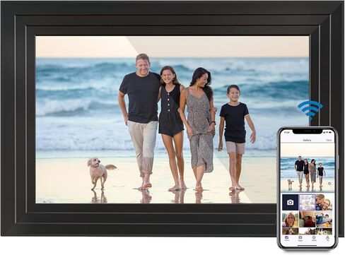 10.1 Inch WiFi Digital Picture Frame,Encrypted & Private Photo/Video Sharing,IPS Touch Screen, 16GB Invite Unlimited Family via Uhale App,Gift for Mother's Day, Parents, Grandparents in Kuwait