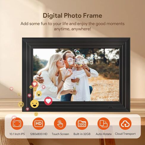 10.1 Inch WiFi Digital Picture Frame,Encrypted & Private Photo/Video Sharing,IPS Touch Screen, 16GB Invite Unlimited Family via Uhale App,Gift for Mother's Day, Parents, Grandparents in Kuwait