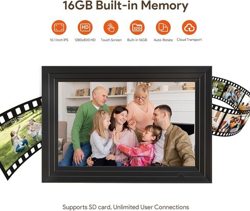 10.1 Inch WiFi Digital Picture Frame,Encrypted & Private Photo/Video Sharing,IPS Touch Screen, 16GB Invite Unlimited Family via Uhale App,Gift for Mother's Day, Parents, Grandparents in Kuwait