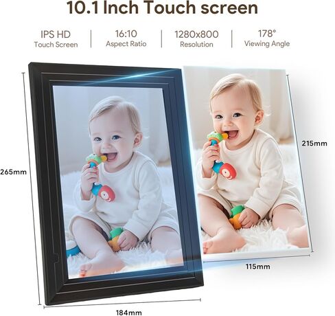 10.1 Inch WiFi Digital Picture Frame,Encrypted & Private Photo/Video Sharing,IPS Touch Screen, 16GB Invite Unlimited Family via Uhale App,Gift for Mother's Day, Parents, Grandparents in Kuwait