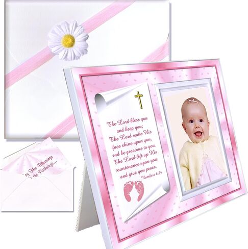 Baby Boy Dedication Picture Frame Keepsake – Faith-Inspired Gift from Godparents or Grandparents – Holds 3.5x5 Photo in Saudi Arabia