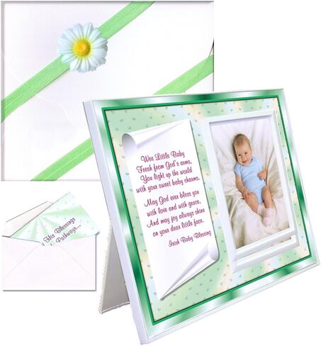 Baby Boy Dedication Picture Frame Keepsake – Faith-Inspired Gift from Godparents or Grandparents – Holds 3.5x5 Photo in Saudi Arabia