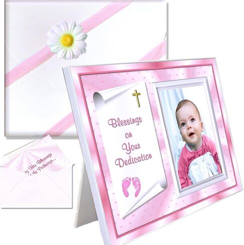 Baby Boy Dedication Picture Frame Keepsake – Faith-Inspired Gift from Godparents or Grandparents – Holds 3.5x5 Photo in Saudi Arabia