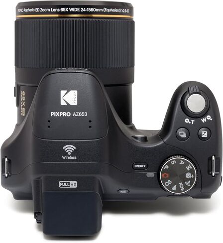 كاميرا Kodak PIXPRO AZ653 Astro Zoom الرقمية، 65x بصرية مع مستشعر 20 ميجابكسل، زاوية واسعة 24 مم، فيديو عالي الدقة 1080 بكسل، OIS، واي فاي، أسود in Kuwait