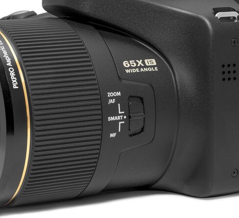 كاميرا Kodak PIXPRO AZ653 Astro Zoom الرقمية، 65x بصرية مع مستشعر 20 ميجابكسل، زاوية واسعة 24 مم، فيديو عالي الدقة 1080 بكسل، OIS، واي فاي، أسود in Kuwait