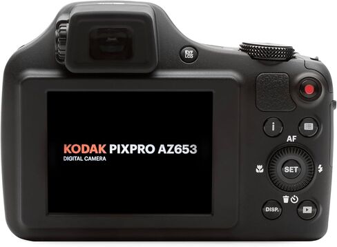 كاميرا Kodak PIXPRO AZ653 Astro Zoom الرقمية، 65x بصرية مع مستشعر 20 ميجابكسل، زاوية واسعة 24 مم، فيديو عالي الدقة 1080 بكسل، OIS، واي فاي، أسود in Kuwait