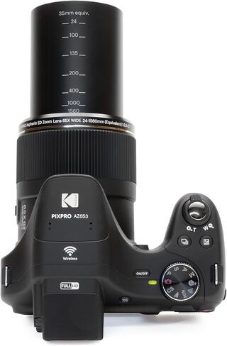 كاميرا Kodak PIXPRO AZ653 Astro Zoom الرقمية، 65x بصرية مع مستشعر 20 ميجابكسل، زاوية واسعة 24 مم، فيديو عالي الدقة 1080 بكسل، OIS، واي فاي، أسود in Kuwait
