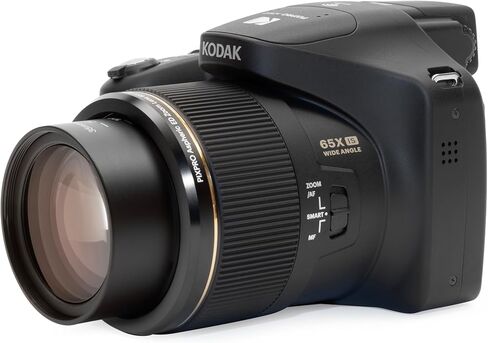 كاميرا Kodak PIXPRO AZ653 Astro Zoom الرقمية، 65x بصرية مع مستشعر 20 ميجابكسل، زاوية واسعة 24 مم، فيديو عالي الدقة 1080 بكسل، OIS، واي فاي، أسود in Kuwait
