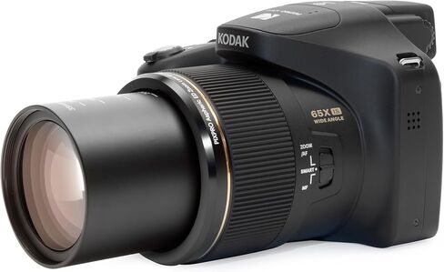 كاميرا Kodak PIXPRO AZ653 Astro Zoom الرقمية، 65x بصرية مع مستشعر 20 ميجابكسل، زاوية واسعة 24 مم، فيديو عالي الدقة 1080 بكسل، OIS، واي فاي، أسود in Kuwait