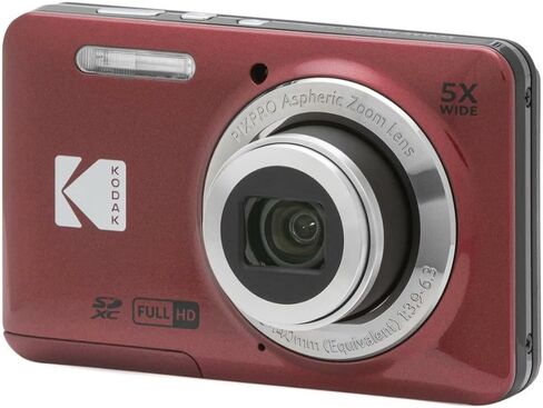 كاميرا Kodak PIXPRO Friendly Zoom FZ55 الرقمية (أحمر) مع حافظة صلبة وحزمة بطاقة SD سعة 32 جيجابايت (3 عناصر) in Kuwait