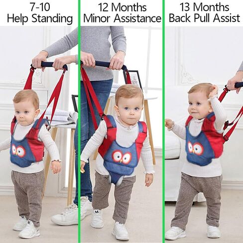 Baby Walking Harness, Handheld Kids Walker Helper, New Upgrade Breathable and Adjustable Toddler Infant Walker Harness Assistant Belt with Instructions for 7-24 Month (Green) in Saudi Arabia