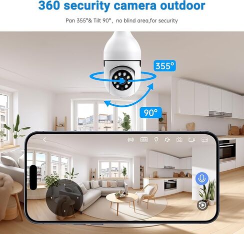 DYPCO Light Bulb Camera Outdoor, 5G/2.4GHz Light Bulb Security Cameras Wireless Outdoor, AI Motion Detection and Siren Alarm, US-Based Cloud Storage, 911 Calling Color Night Vision (2 Pack) in Kuwait