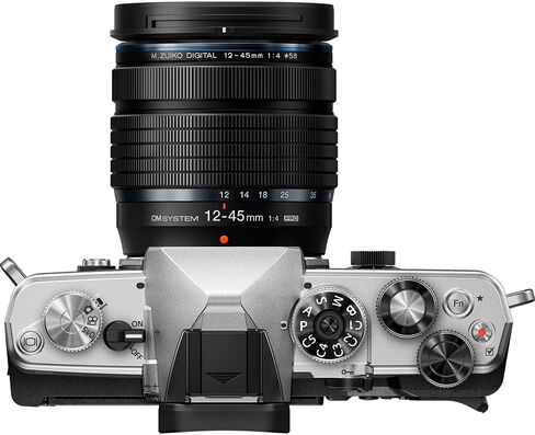 كاميرا رقمية OM-3 بدقة 20 ميجابكسل من OM Digital Solutions مع عدسة M.ZUIKO مقاس 12-45 مم، حزمة فضية مع بطاقة ذاكرة Lexar Premium PRO SDXC سعة 64 جيجابايت + حقيبة كاميرا Deco Essentials + مجموعة Corel Photo Video in Kuwait