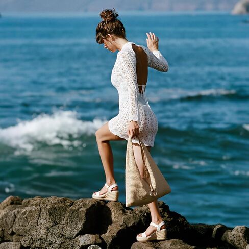 Oiamenne Wedge Sandals for Women Espadrilles Platform Sandals Ankle Strap Open Toe Beach Sandals Heels Summer Dress Shoes in Saudi Arabia