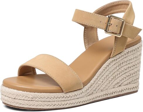 Oiamenne Wedge Sandals for Women Espadrilles Platform Sandals Ankle Strap Open Toe Beach Sandals Heels Summer Dress Shoes in Saudi Arabia