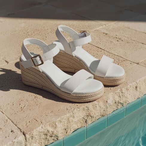 Oiamenne Wedge Sandals for Women Espadrilles Platform Sandals Ankle Strap Open Toe Beach Sandals Heels Summer Dress Shoes in Saudi Arabia
