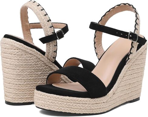 Accloris Womens Wedge Sandals Espadrille Platform Sandals Open Toe Ankle Strap Trendy High Heel Dressy Comfortable Party Casual Summer Sandals For Women 2026 in Saudi Arabia