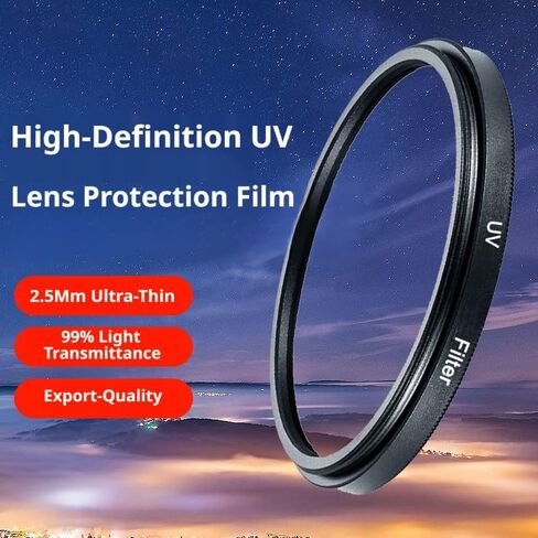 HD UV Filter Lens Compatible with DSLR Cameras – Multi-Coated, Scratch-Resistant, 0.2mm Thin for Landscape & Outdoor Photography (27mm) in Saudi Arabia