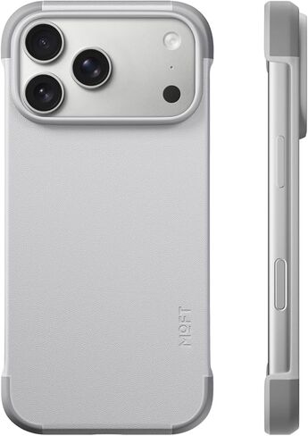 MOFT MOVAS Frame Case for iPhone 17 Pro Max, 0.75mm (0.03 in) Ultra-Thin, Soft-Touch Vegan Leather, TPU Corner Protection, MagSafe Compatible（Misty Cove + Cement） in Saudi Arabia
