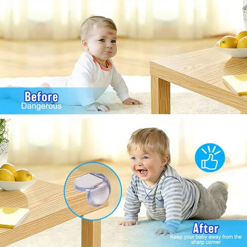 Corner Protector for Sharp Edges of Furniture, Baby Proofing Safety Guard, Clear, BPA Free PVC Material, Pack of 12 in Kuwait