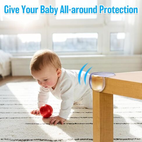 Corner Protector for Sharp Edges of Furniture, Baby Proofing Safety Guard, Clear, BPA Free PVC Material, Pack of 12 in Kuwait