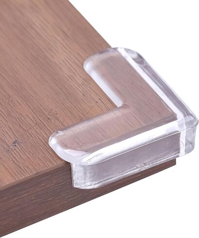 12 Pack Corner Protecto Proofing Edge and Corner Guards Pre-Taped Rubber Furniture Bumper for Fireplace, Table, Stair, Cabinet Clear & Transparent in Kuwait