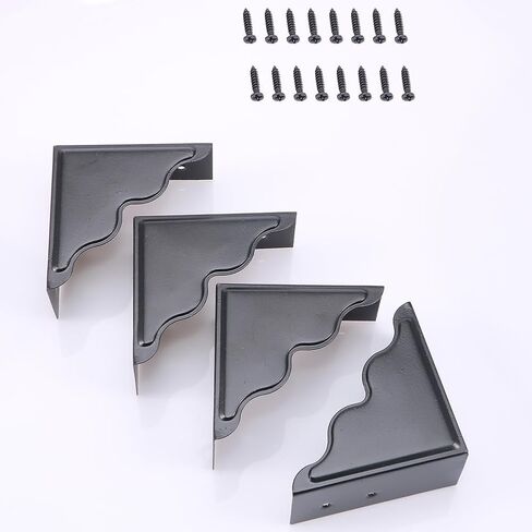 4 Pcs Metal Corner Protectors, Black Decorative Corner Guard for Wood Funiture Table Box Cabinet Edge Protectors in Kuwait