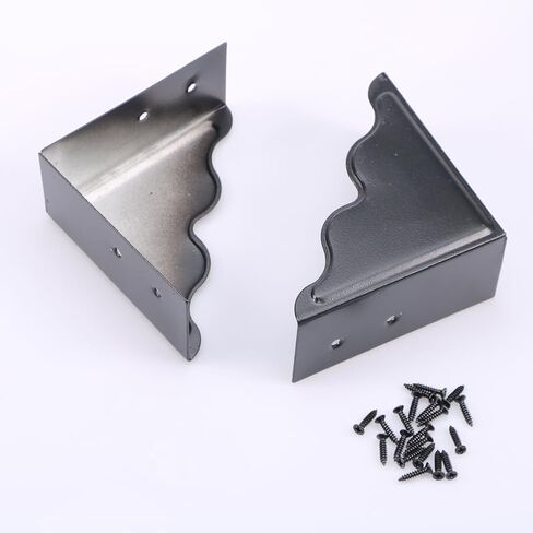 4 Pcs Metal Corner Protectors, Black Decorative Corner Guard for Wood Funiture Table Box Cabinet Edge Protectors in Kuwait