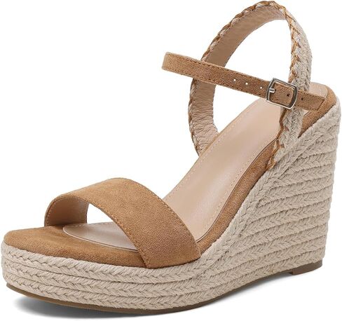 Accloris Womens Wedge Sandals Espadrille Platform Sandals Open Toe Ankle Strap Trendy High Heel Dressy Comfortable Party Casual Summer Sandals For Women 2026 in Saudi Arabia