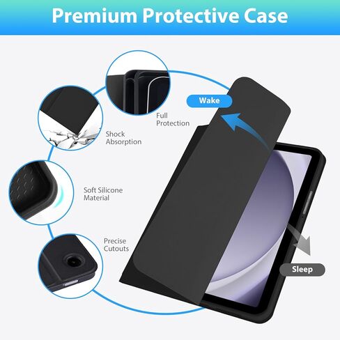LAMA for Samsung Tab 8.7-inch A11/ A9 Backlit Keyboard Case with Mouse, Tablet Case with Keyboard for Galaxy Tab A9-2023 (SM-X110/SM-X115)/ A11-2025 (SM-X133, SM-X135), Pencil Holder, Black in Saudi Arabia