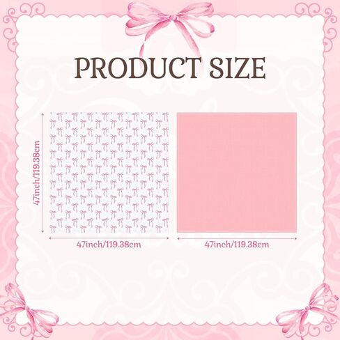 Moukeren 2 Pack Muslin Swaddle Blankets for Newborns Pink Bow Baby Blanket, 47 x 47 Inch 100% Cotton Soft Breathable Receiving Blankets Pink Bow Muslin Swaddles for Infant Baby Newborns in Kuwait