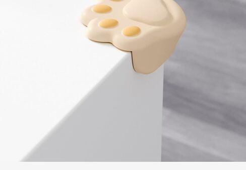 Silicone Cartoon Corner Protector Soft Cat Paw Desk Edge Guards with Adhesive, Anti-Collision Protectors f Pets and Furniture Table Corner Protection Claw Dark Beige 3 in Saudi Arabia