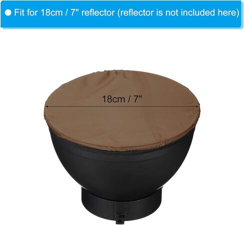 7" 18cm Soft Diffuser Lamp Cover, 2 Pack Cloth Diffuser Strobe Reflector Lamp Sock for Flash Light Beauty Dish Photography Studio, Brown in Kuwait