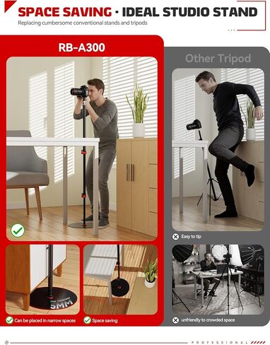 IFOOTAGE قاعدة مستديرة Monopod A300 مع رأس سائل K5S، حامل ضوء استوديو ثلاثي القوائم للكاميرا مقاس 60 بوصة مع محول برغي/ضوء 1/4 بوصة و3/8 بوصة للكاميرا، رأس حامل ثلاثي القوائم، ضوء حلقي، تدفق، مقابلة، حمولة 22 رطل in Kuwait