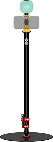 IFOOTAGE قاعدة مستديرة Monopod A300 مع ضوء فيديو ومحول هاتف، حامل إضاءة استوديو ثلاثي القوائم للكاميرا مقاس 60 بوصة، رأس حامل ثلاثي القوائم، ضوء حلقي، تدفق، مقابلة، حمولة 22 رطل in Kuwait