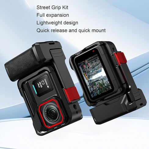 مجموعة Yunseity Street Grip Kit، مقبض سيليكون مضاد للانزلاق من سبائك الألومنيوم مع حذاء بارد ومنافذ ملولبة 1/4 بوصة، لكاميرا Pro 1 2 Action in Kuwait