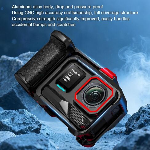 مجموعة Yunseity Street Grip Kit، مقبض سيليكون مضاد للانزلاق من سبائك الألومنيوم مع حذاء بارد ومنافذ ملولبة 1/4 بوصة، لكاميرا Pro 1 2 Action in Kuwait