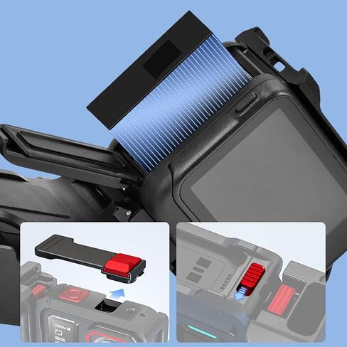 مجموعة Yunseity Street Grip Kit، مقبض سيليكون مضاد للانزلاق من سبائك الألومنيوم مع حذاء بارد ومنافذ ملولبة 1/4 بوصة، لكاميرا Pro 1 2 Action in Kuwait