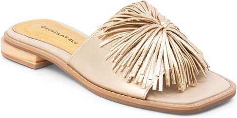 حذاء نسائي من Chocolat Blu، صندل Elda Pom Pom Slide in Kuwait