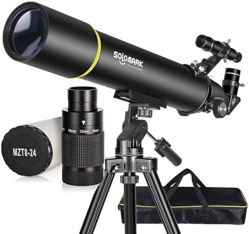 Telescopes for Adults Astronomy, 80mm Aperture 900mm Professional Refractor Telescope, with 1.25" Deluxe Zoom Telescope Eyepiece 8-24mm with T-Thread and Carrying in Kuwait