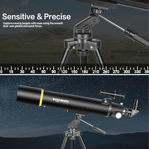 Telescopes for Adults Astronomy, 80mm Aperture 900mm Professional Refractor Telescope, with 1.25" Deluxe Zoom Telescope Eyepiece 8-24mm with T-Thread and Carrying in Kuwait