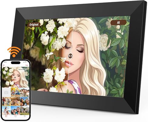 Digital Picture Frame,10.1 Inch Tuya Digital Photo Frame, 1280x800 IPS LCD Touch Screen,Auto-Rotate,16GB,Featuring AI Photo Editing,Make Photos More Interesting,Nice Gifts for Your Loves in Kuwait